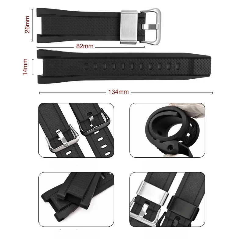 Фото Ремешок для часов из смолы для Casio G-SHOCK GST GST-W300G/W300/S300G/S300/S100G/S110, спортивный мягкий браслет, аксессуары для часов №5