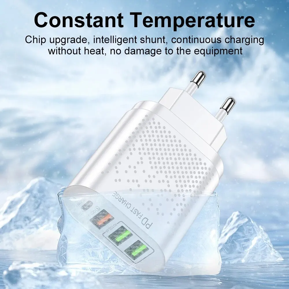 Быстрое зарядное устройство GUSEYEE USB Type C 20 Вт QC3.0 PD3.0 для ноутбука iPhone 15 с адаптером
