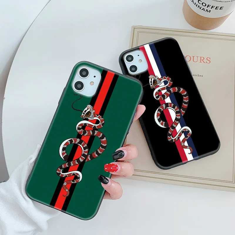 

Luxury GG snake soft case for iphone 13 12 MINI 11 pro x xs max xr 8 7 6 6S plus SE 2 silicone phone cover fashion coque fundas
