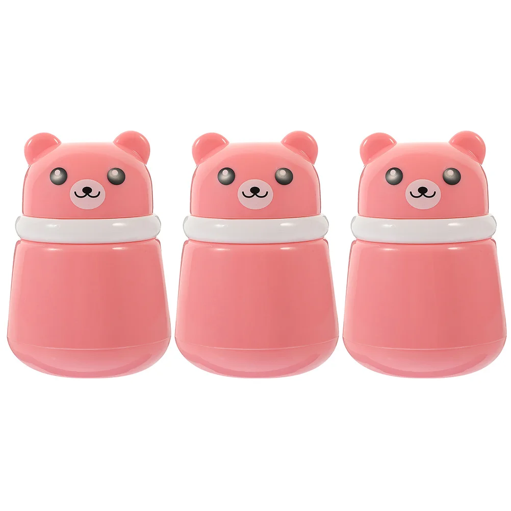 

3 Pcs Powder Puff Box Baby Infant Talcum Bottles Container Travel Makeup Dispenser Toddler Synthetic Sponge Body Holder Loose