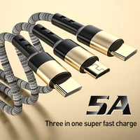 3 in 1 usb cable for iphone xs max xr x 8 7 xiaomi charging charger micro usb cable for android usb type c mobile phone cables
