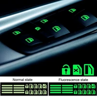 luminous car door window lift button stickers windows control panel fluorescent decals switch car sticker for mercedes benz bmw
