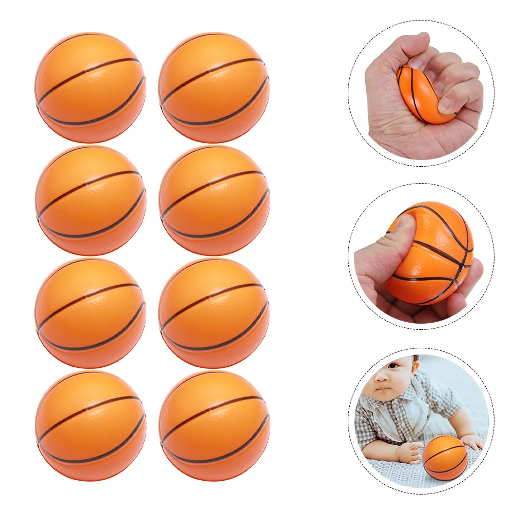 

8Pcs PU Foamed Basketball Stress Balls Creative Relax Toys Balls Kids Toys