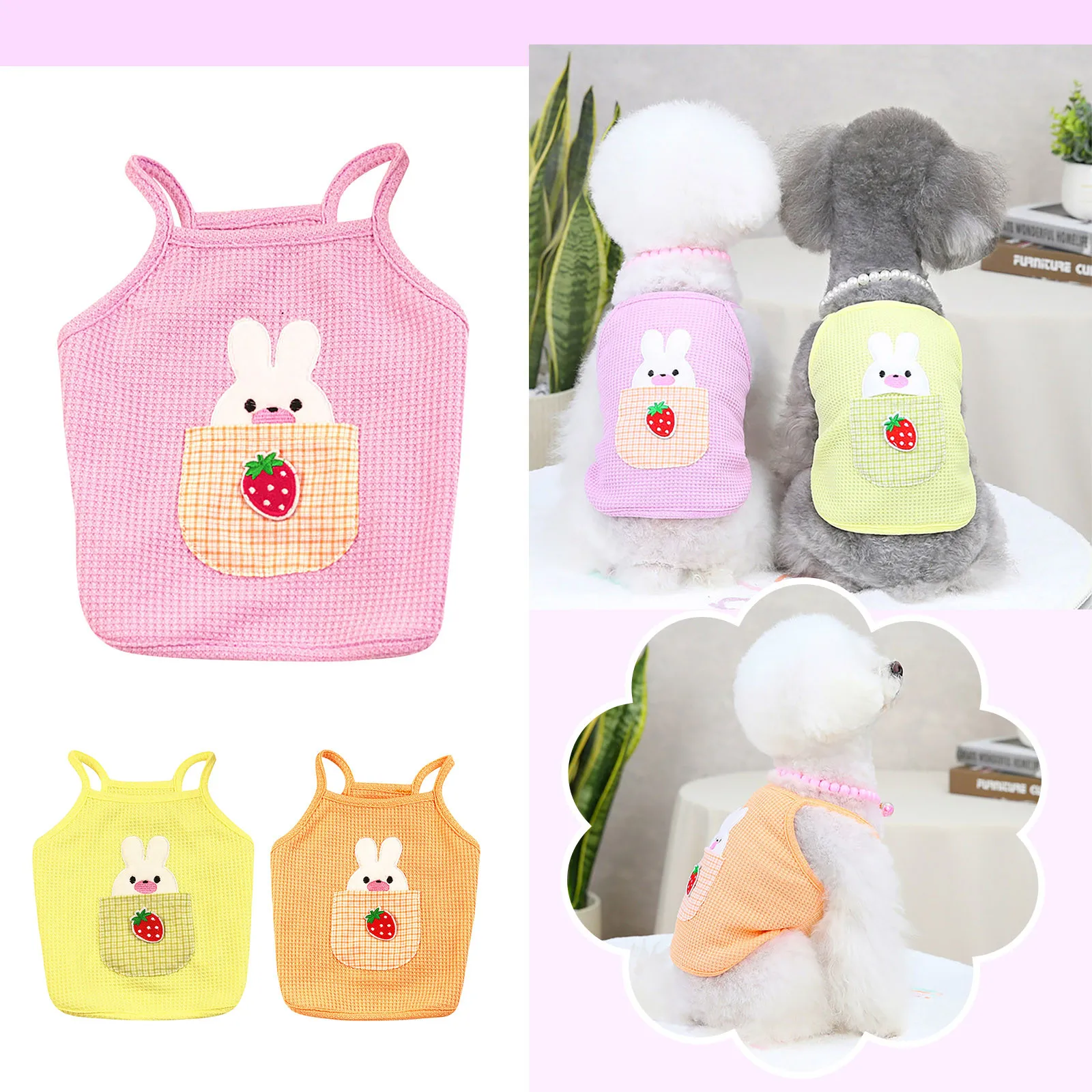 

Летняя тонкая юбка, женская одежда, одежда для домашних животных, подтяжки с вышивкой кролика