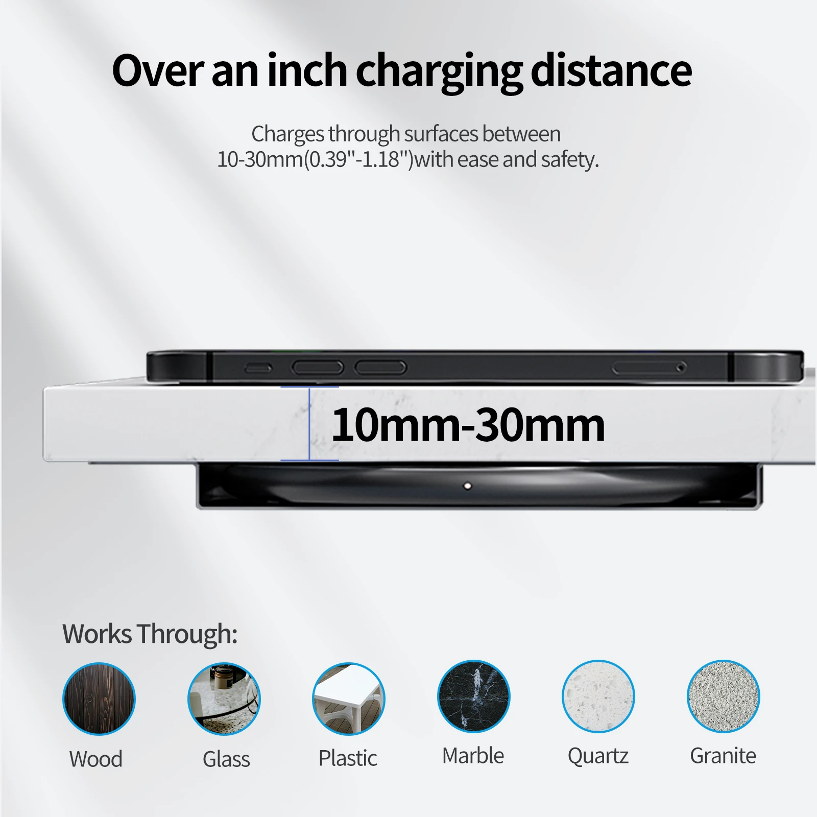 kpon invisible wireless charger hidden long distance wireless phone charger under desk qi 10w furniture wireless charging pad free global shipping