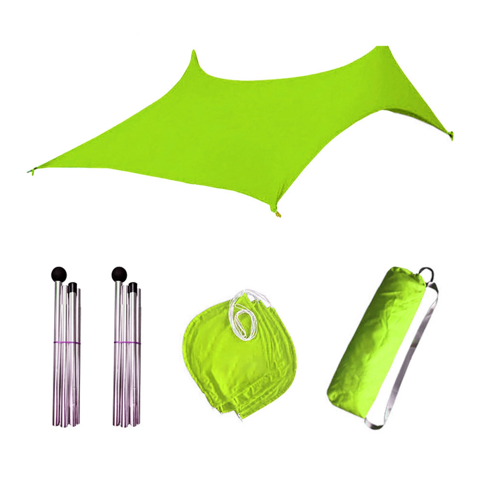 

Summer Multifunction With Sandbag Waterproof Travel Folding Rectangle Beach Awning Portable Hiking Sun Shade Canopy Easy Install