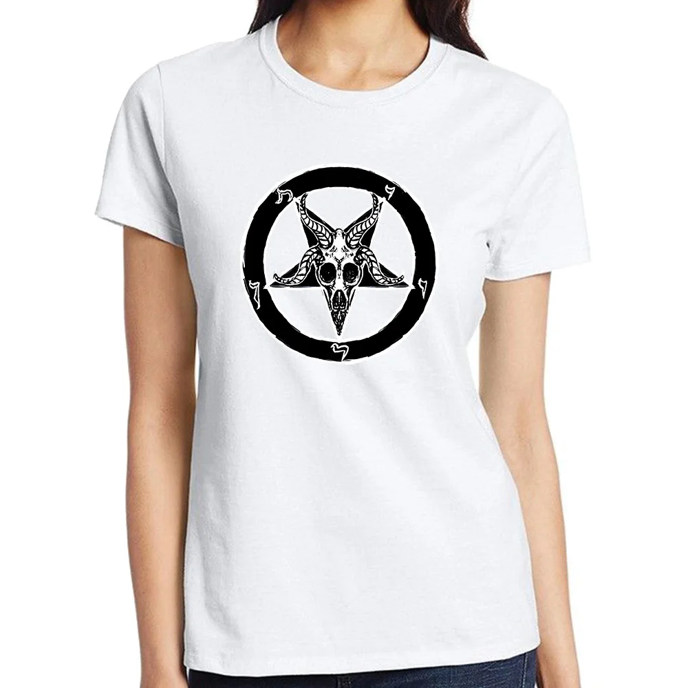 

Baphomet Pentagram Emo Grunge Y2k Comic Aesthetic T-Shirt Fashion Gothic Cotton Breathable Tee Shirts Customizable Top