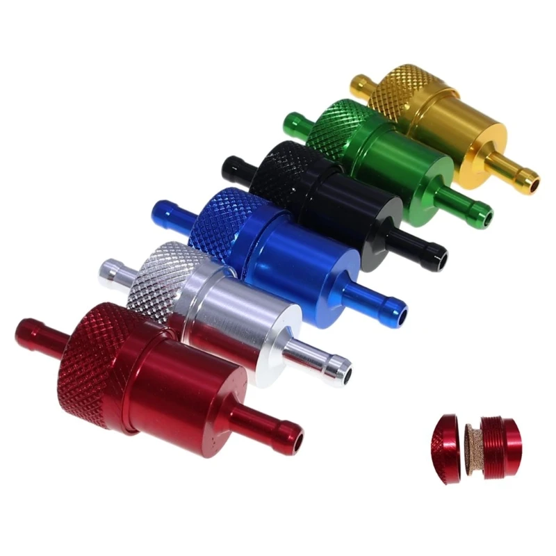 

Metal Universal Petrol Gas Fuel Filter Cleaner Aluminium Inline Oil Gas Fuel Filter with Switch for Motorcycle ATV Quad N0HF