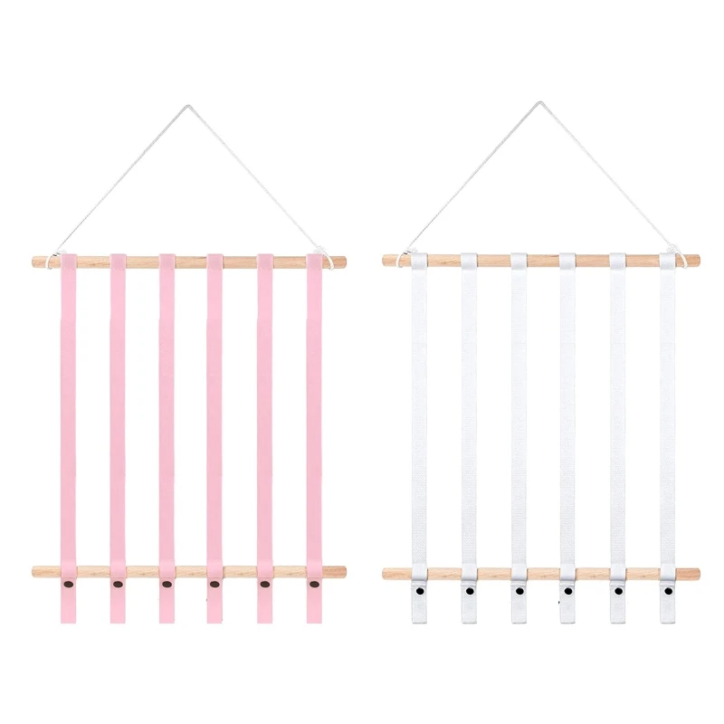 

Woven Wooden Sticks Storage Belt Holder Hairpin Hair Clips Headbands Organizer for Teenager Girls Headwear Wall Hanging