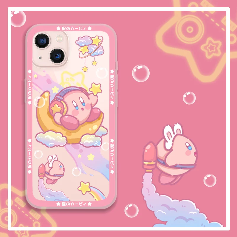 

Kawaii Kirby Phone Case Anime Shockproof Phone Case for Iphone 12 11 13Pro Max Xr X Xs Max Cartoon Phone Case