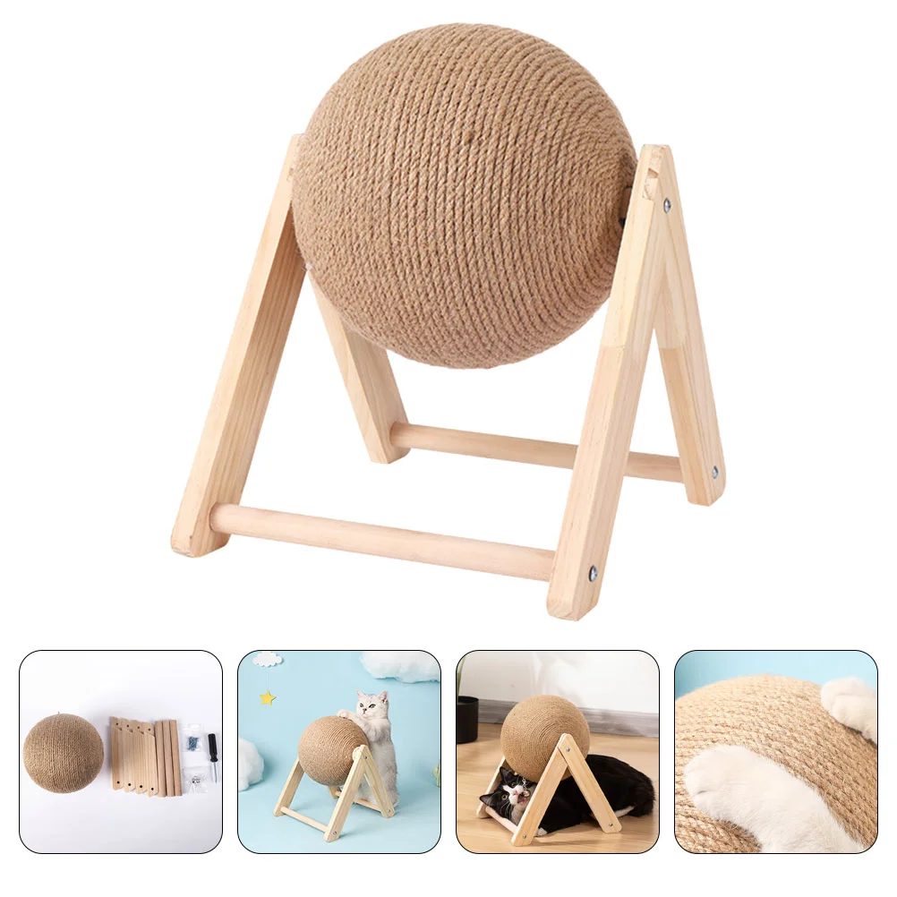 

Cat Scratching Scratch Scratcher Board Toy Sisal Cats Post Rope Indoor Kitten Rotatable Pad Natural Teasing Globe Toys