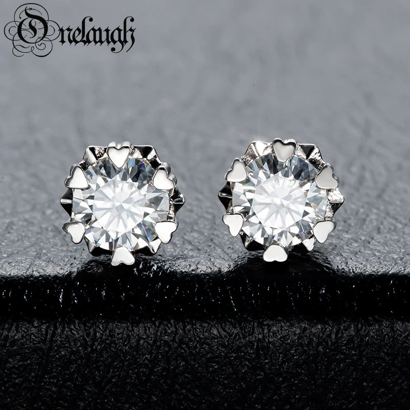 

Onelaugh 0.5ct D Color Moissanite Diamond Stud Earrings for Women 925 Sterling Silver 18K Gold Plated Snowflake Charm Earrings