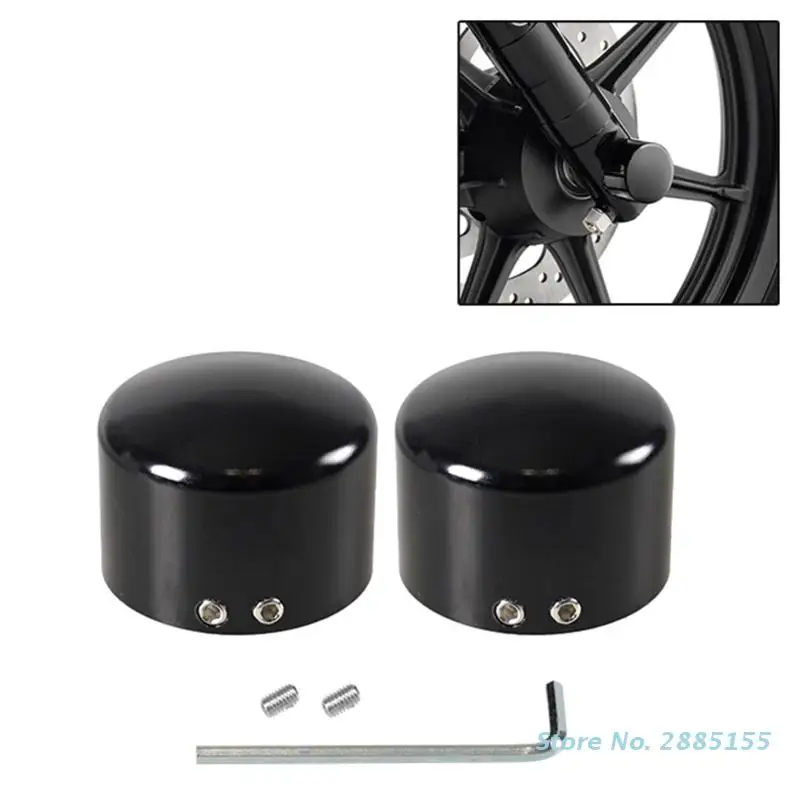 

Колпачки для передней оси мотоцикла 2 шт., Алюминиевые черные колпачки для болтов для Sportster Touring Softail Dyna VRSC