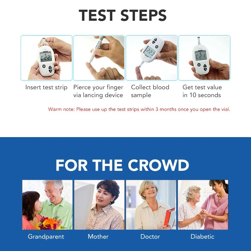 Medical Blood Sugar Gluco Meters Diabetes Tester Monitor Portable Glucometer Or Test Strips Lancet Indicator Paper