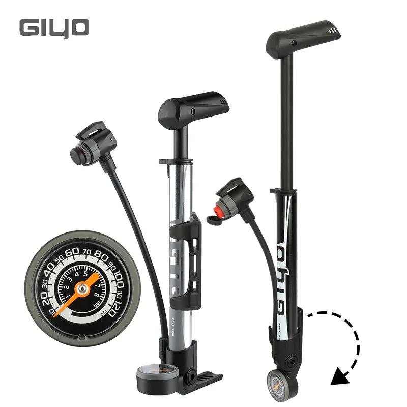 Напольный велосипедный насос Giyo 120PSI мини-насос для накачки шин горного и