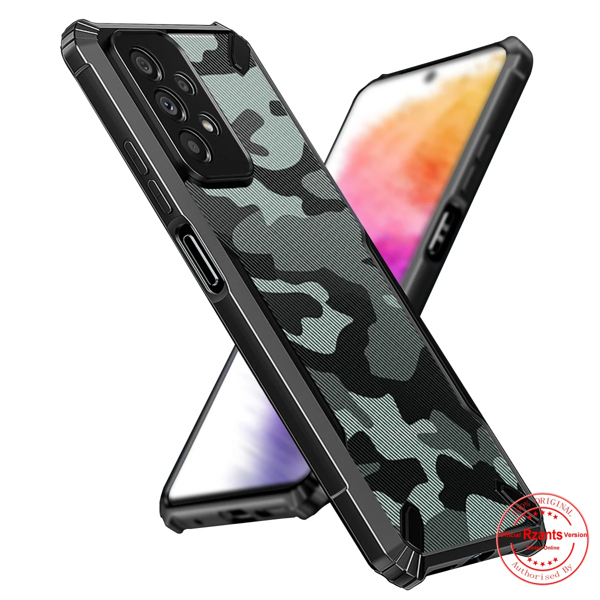 

Rzants For Samsung Galaxy A32 4G A52 A52S A72 Half Clear Case [Camouflage Military Bull] Thin Strong Protection Phone Casing