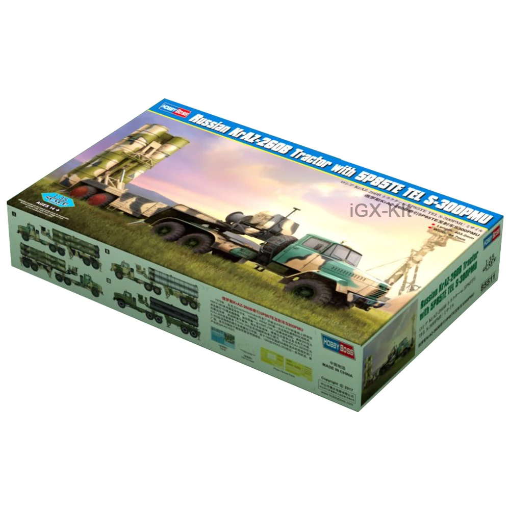 Hobbyboss 85511 1/35 Российский трактор KrAZ260 KrAZ-260B с 5P85TE TEL S-300PMU Ракетный хобби Ремесленная