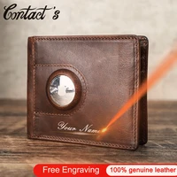 men airtag wallet card genuine leather slim rfid wallets for apple airtag case money clip card holder casual male purse smart