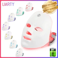 wireless 7 colors led facial mask usb rechargeable beauty treament skin rejuvenation led light photon therapy mask acne removal