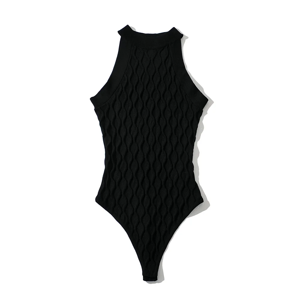 Dave&Di  Vintage Texture Knitted England Style Fashion High Street Summer Bodysuits Women Sexy Tank Tops