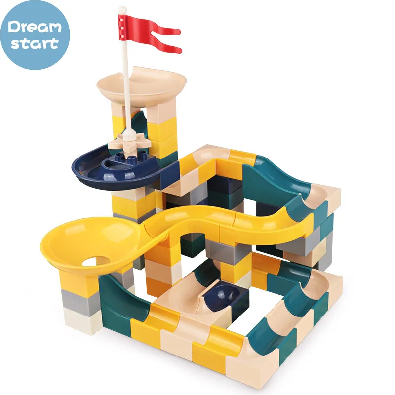 

Dream Start 100pcs Large Particle Slide Building Blocks Puzzle Assembly Track 1-2-3-6 Years Old Girls Boys Gift Kids Toy