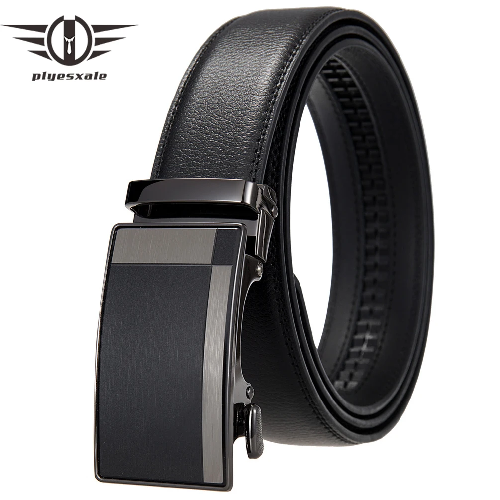 Plyesxale Black Mens Formal Leather Belts Luxury Designer Automatic Buckle Belt For Man cinto masculino ceinture homme B1269