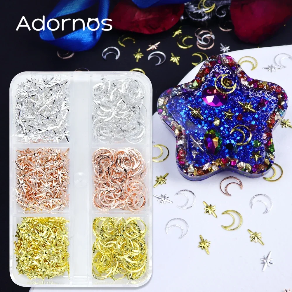 Звезда Луна металлик DIY аксессуары наполнение для силиконовых форм Золотая сила