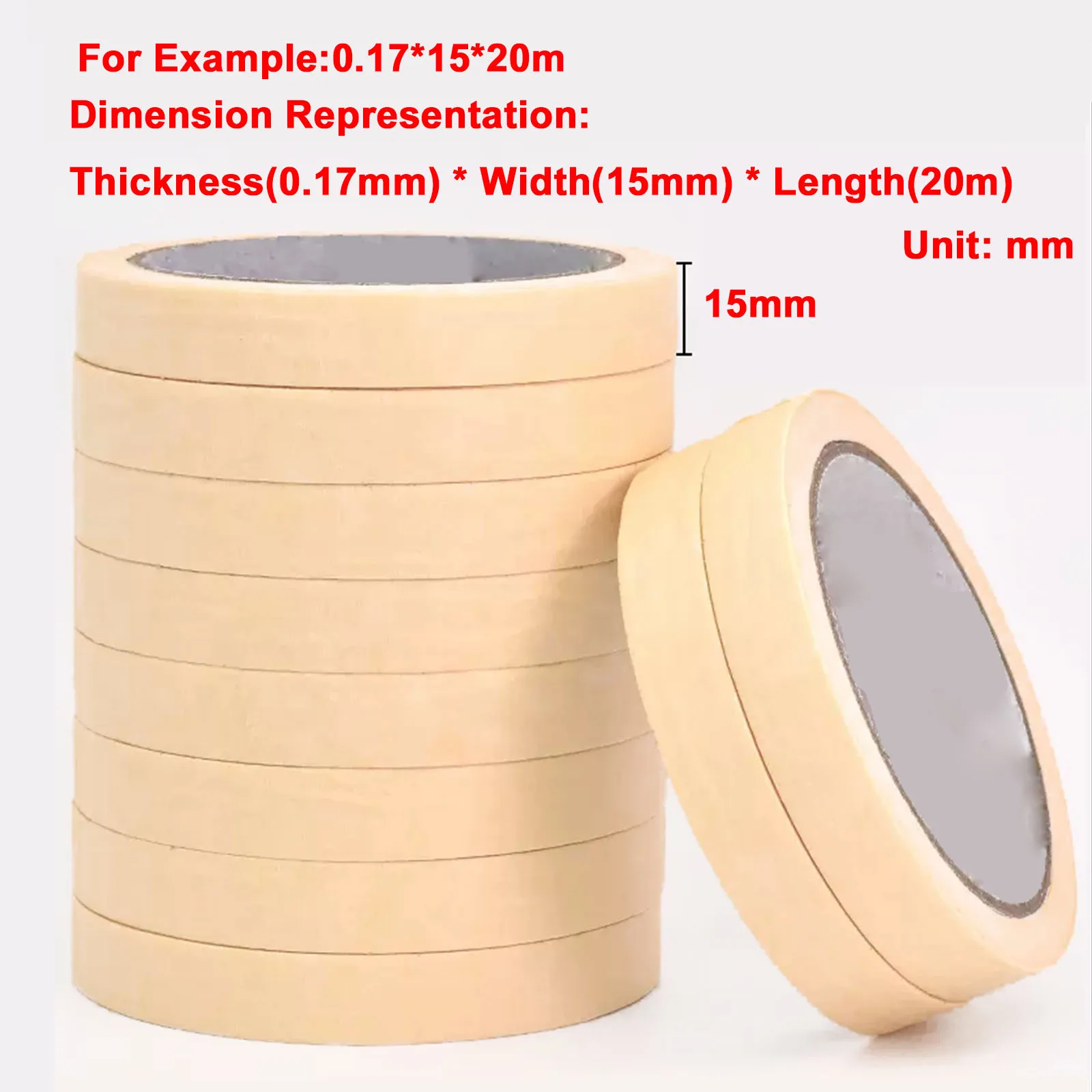 

Thickened High Viscosity Beige Textured Paper Tape For Automotive Paint Masking / Decoration / Sketching