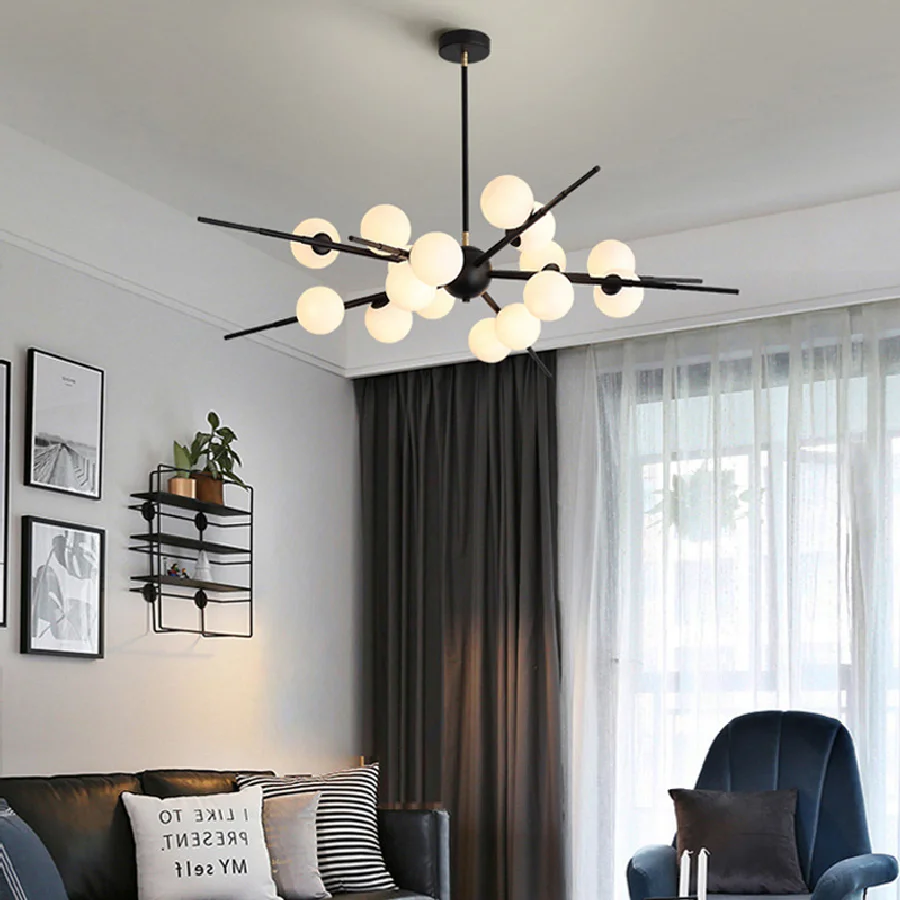 

Glass Ball Chandelier Indoor Lighting Modern Chandeliers Ceiling For Living Room Bedroom Kitchen Lustre LED Lamp Fixture Lights