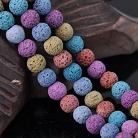 20pcs round 10mm natural lava stone dyed loose beads lot for jewelry making diy crafts findings
