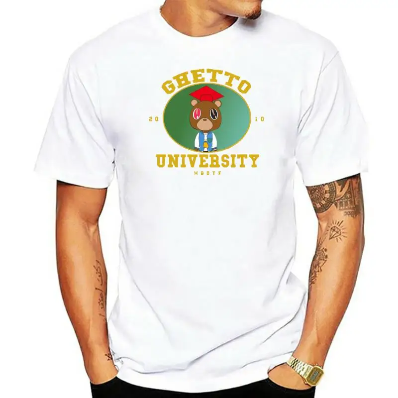 Printed Ghetto University Men Tshirt Comics Big Size 3xl 4xl 5xl Cotton Mens T Shirts Hiphop