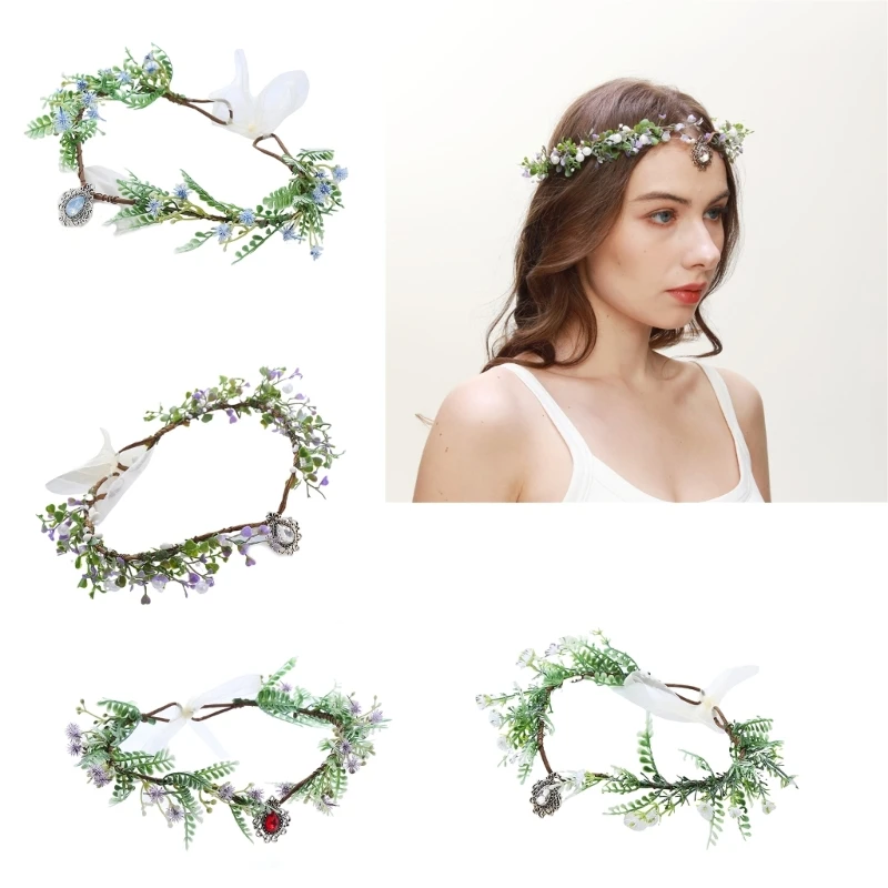 

Adjustable Elegant Flower Shape Headband Cosplay Fairy Hair Hoop for Teens Girls