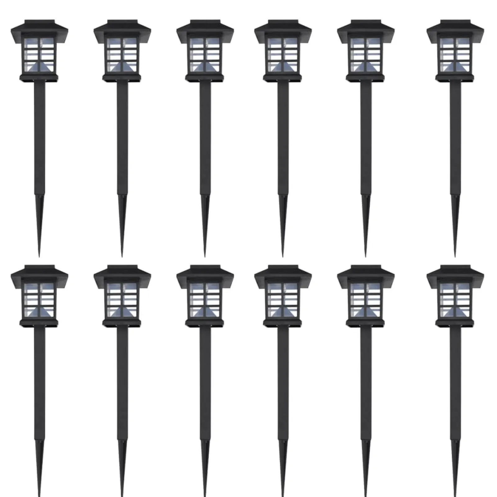 

Outdoor Solar Lamp LED Light Set 12 pcs with Spike 3.4"x3.4"x15"