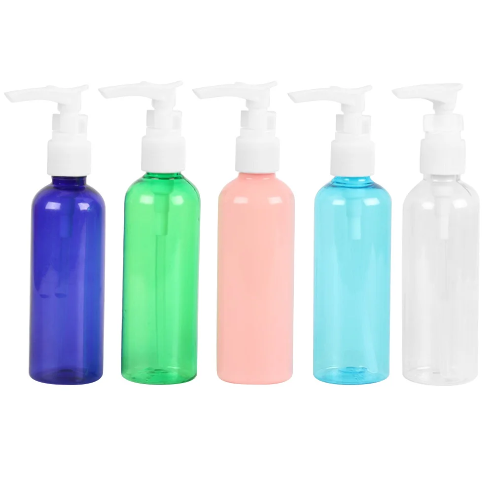 

5pcs 100ml Mini Lotion Storage Bottle Cosmetics Perfume Dispenser Portable Shampoo Holder Bottle for Travel Trip (Random Color)