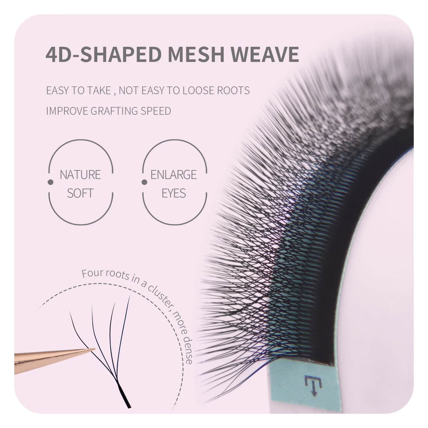 Ресницы для наращивания ANNAFRIS W Shape Bloom 4D готовые натуральные и мягкие ресницы |