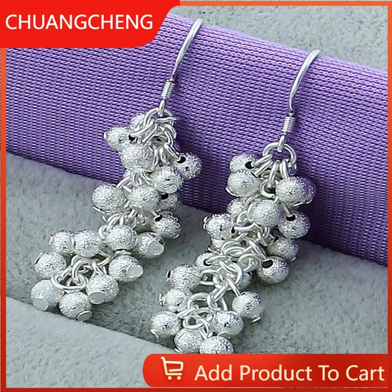 

CHUANGCHENG 925 Sterling Silver Grape Stud Earrings for Women Wedding Party Gift Accessories Fashion Jewelry