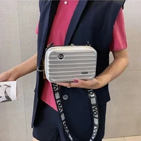 new ladies shoulder bags mini tote suitcase shape women fashion travel handbags small pvc women shoulder bag