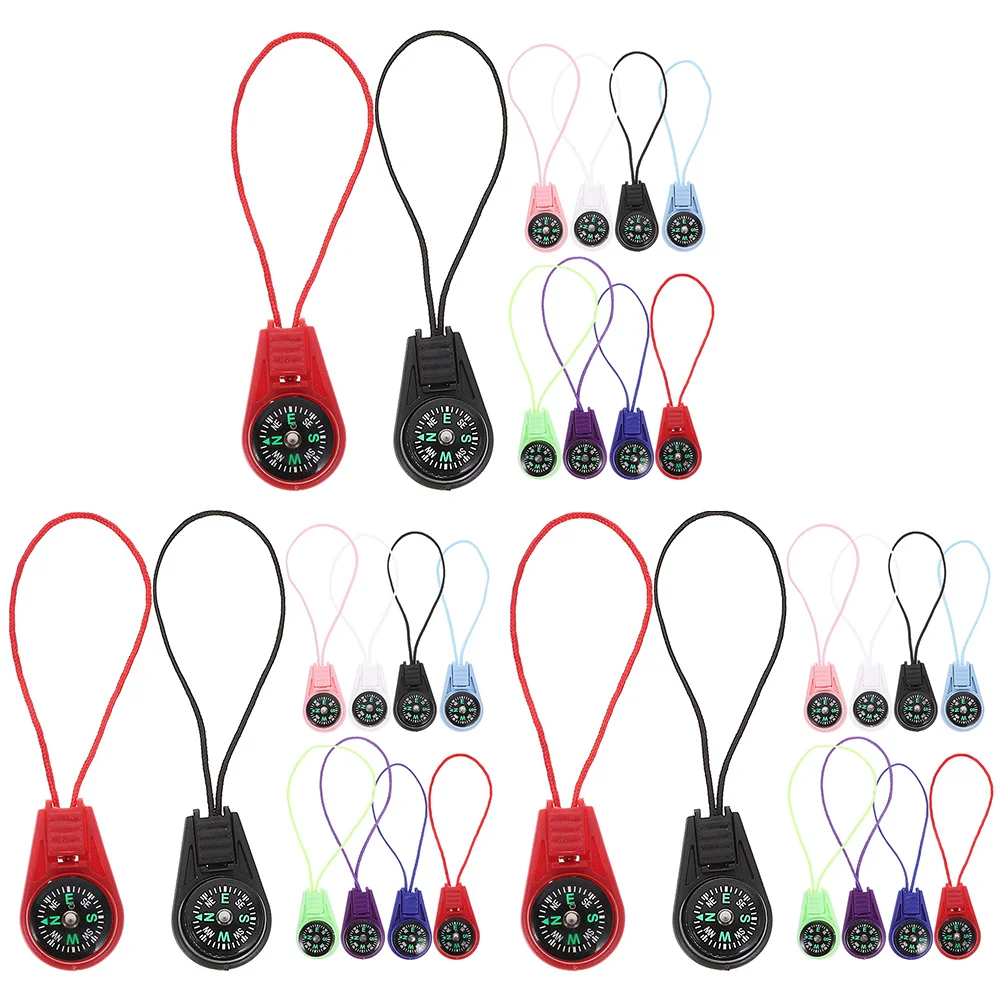 

30 Pcs Compass Camping Keychain Pocket Portable Hanging Small Vintage Abs Accessories Child