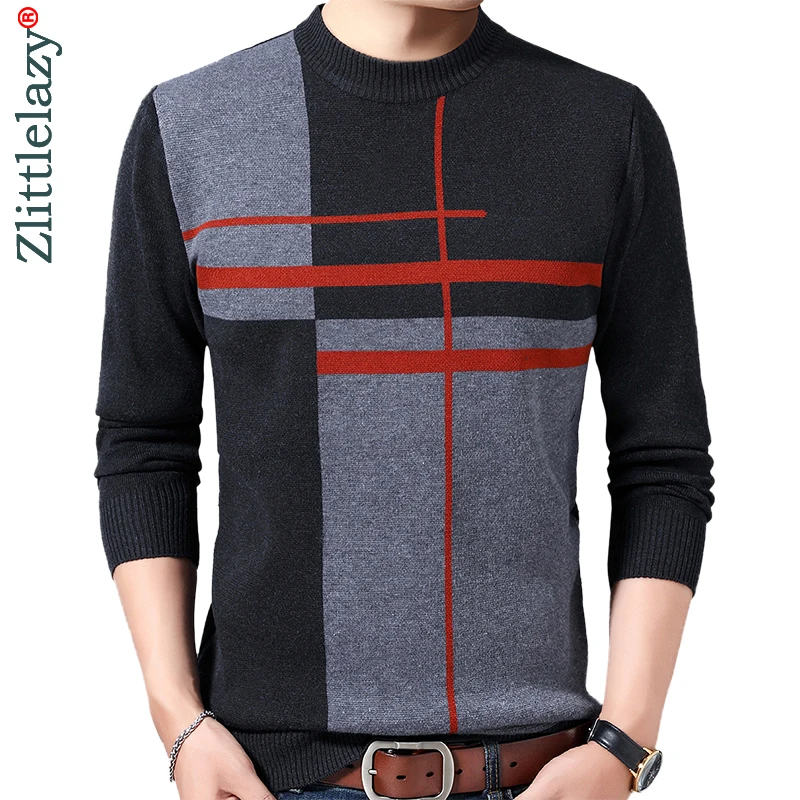 

2022 Casual Thick Warm Winter Striped Knitted Pull Sweater Men Wear Jersey Dress Pullover Knit Mens Sweaters Male Fashions 02196