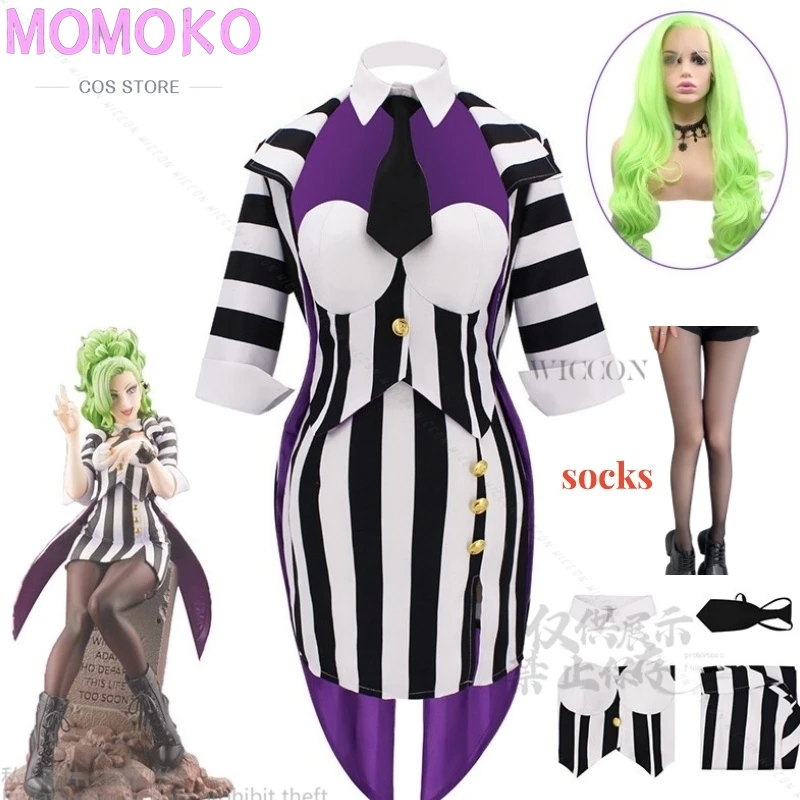 Костюм для косплея Beeetle Michael Keaton черно-белая полосатая форма женский свадебный