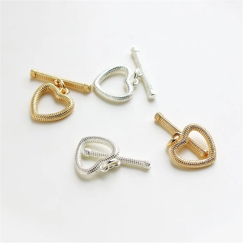 

14K bag gold color accessories IQ buckle bracelet buckle OT buckle Heart shaped coarse grain connector DIY accessories