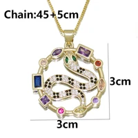 cz stone snake bear necklace dance party fashion statement jewelry for women gold colour chain neck accessories drop shipping