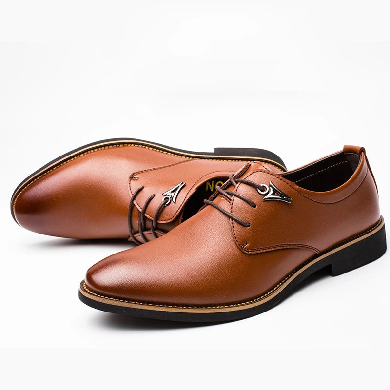 

Mens Black Fashion Loafers Leather Men Business Pointed Toe Simple Solid Color Breathable Formal Dress Wedding Hot Sale Shoes