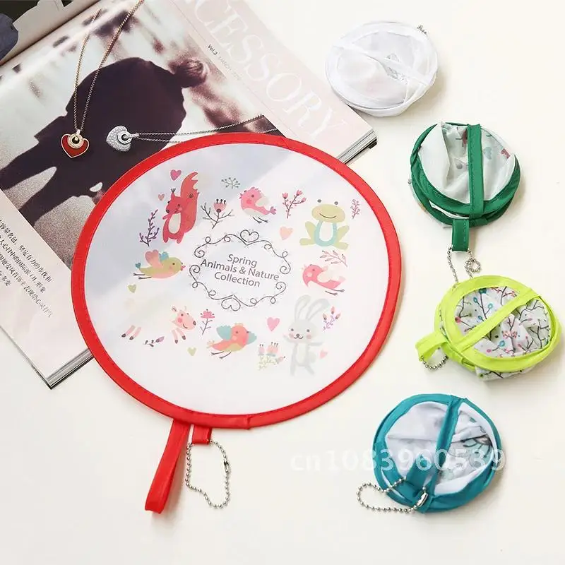 1 шт. Портативный японский складной мини-Веер мультяшный Карманный тканевый веер