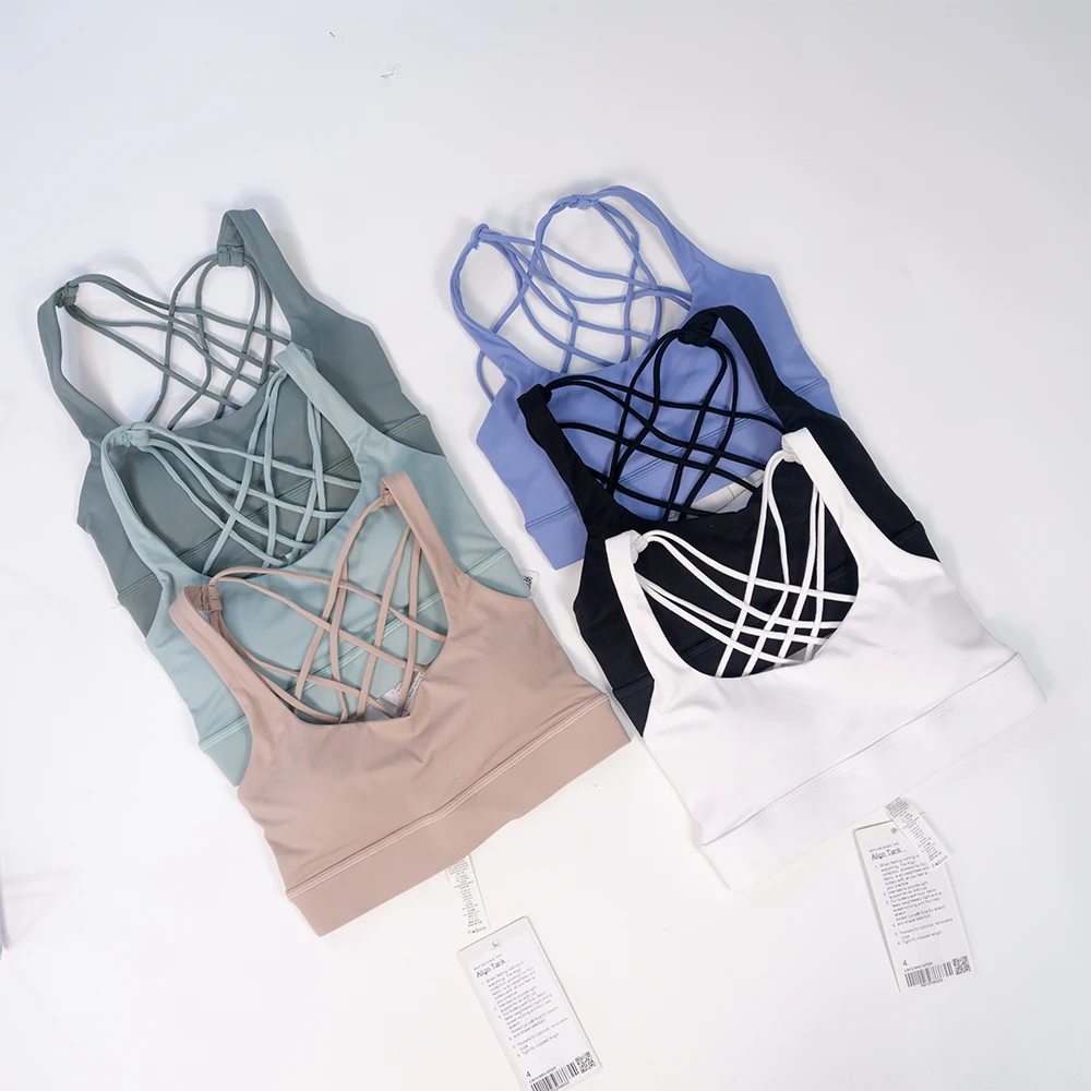 Lulu Women Stretchy Sport Tops Bra Quick-drying Breathable Shock-proof Beautiful Back Sports Bra Yoga Gym Exercise Running Vest