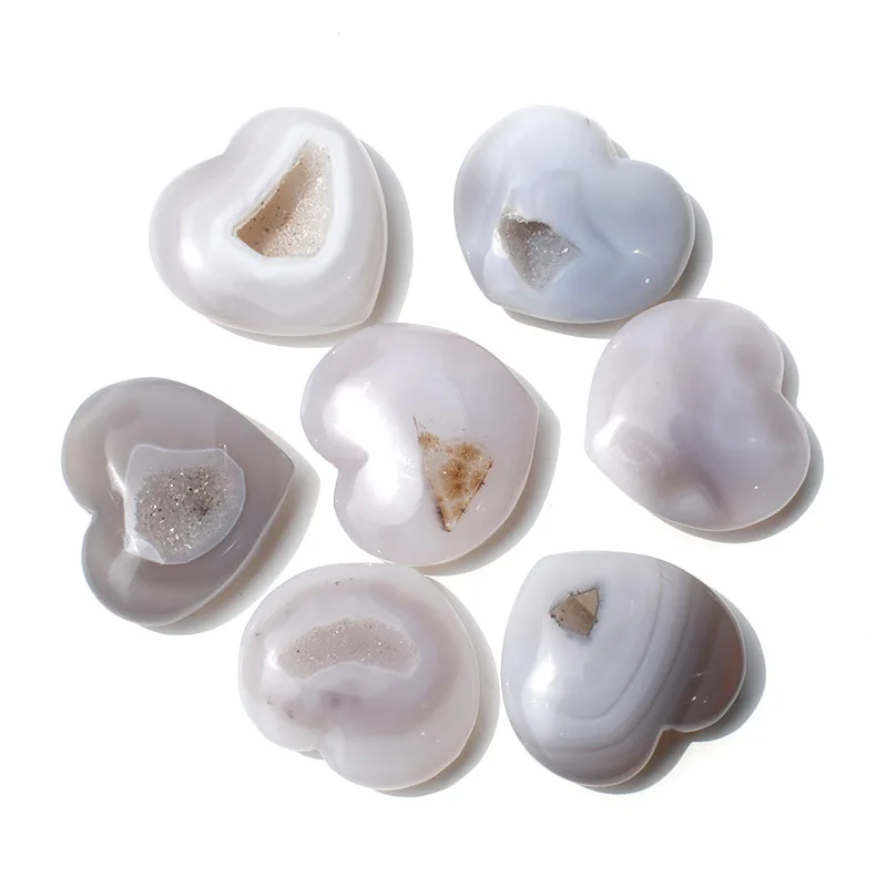 

1 шт. ручная резьба, натуральный агат, жеод, хрусталь, сердце, ремесло