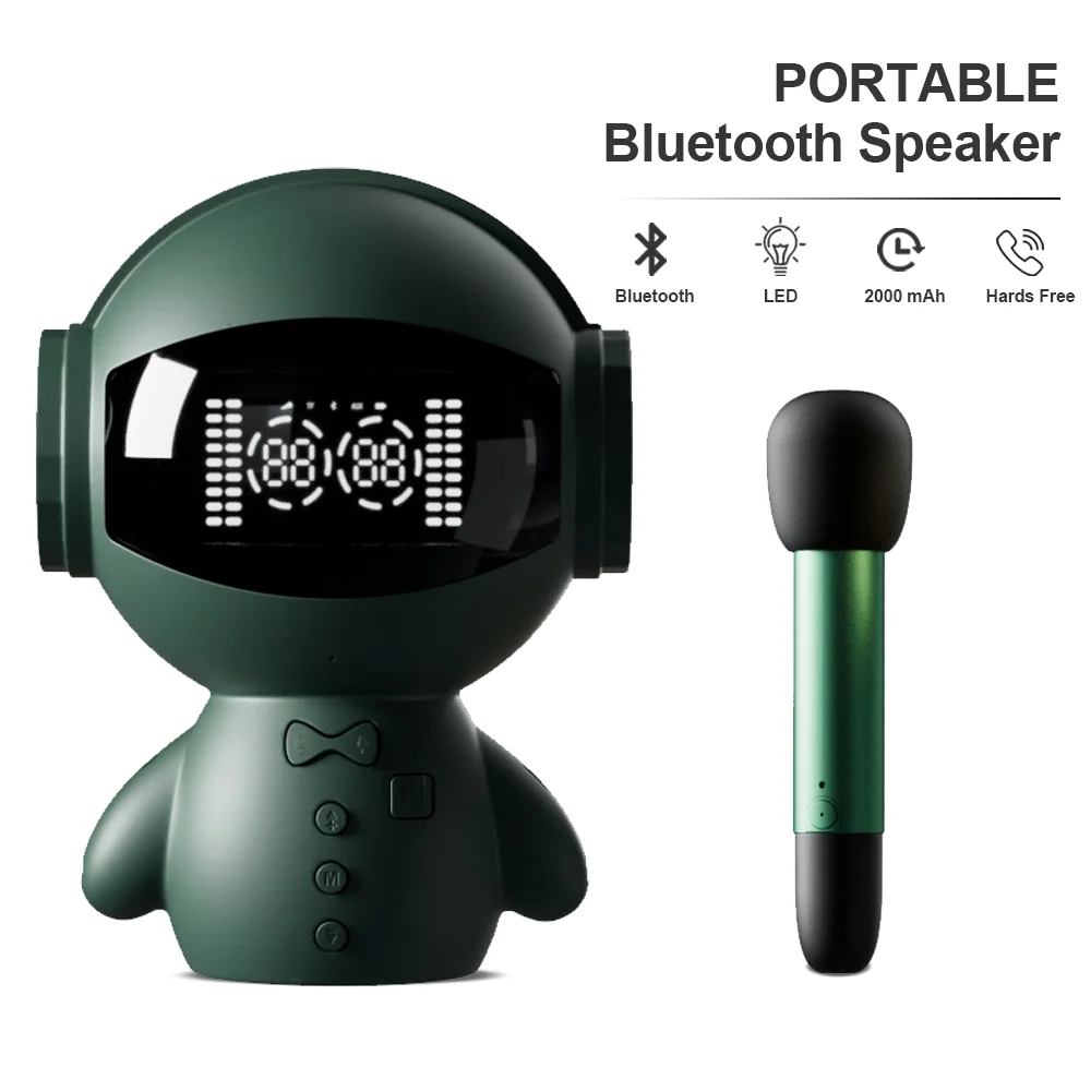 

M100 Portable Bluetooth Speaker Set Wireless Speakers LED 1800mAh Waterproof Bass Column Music Show TF BT5.0 USB Loudspeaker