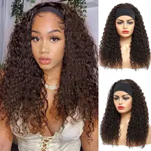 Soku – perruque synthétique bouclée sans colle, 22 pouces, cheveux crépus ondulés, brun, rouge, avec reflets, pour femmes noires