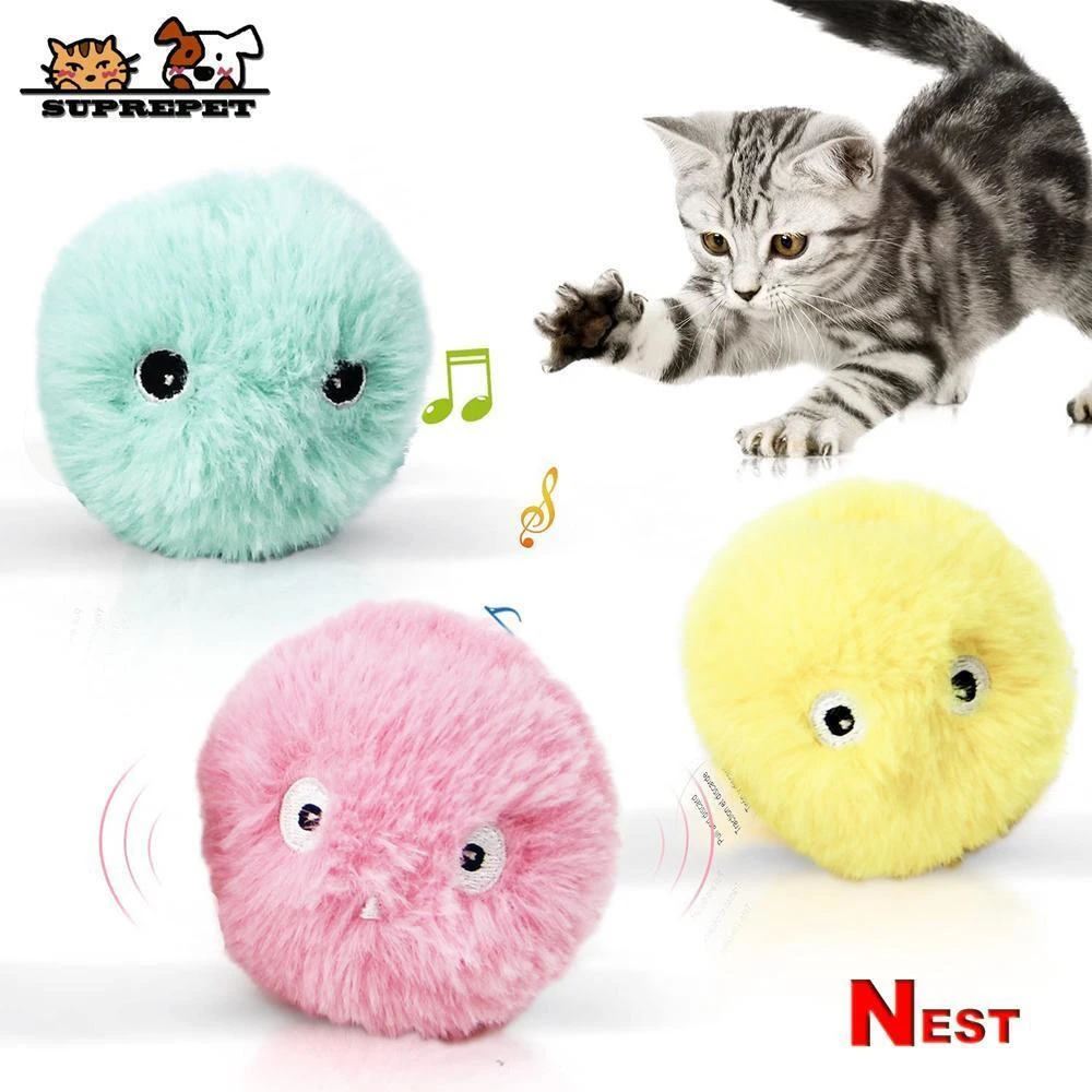

Smart Cat Toys Interactive Ball Catnip Cat Training Toy Pet Playing Ball Pet Squeaky Supplies Products Toy for Cats Kitten Kitty