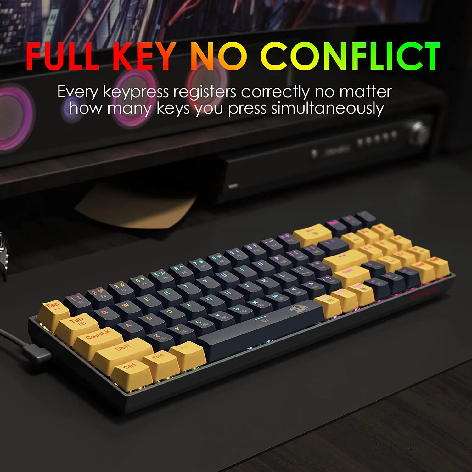 Механическая мини-клавиатура Redragon K688 игровая Проводная Съемная клавиатура с